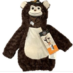 Cozy Pullover Monkey Costume Hooded Warm Longsleeve Snaps Lined 0-6m Plush New